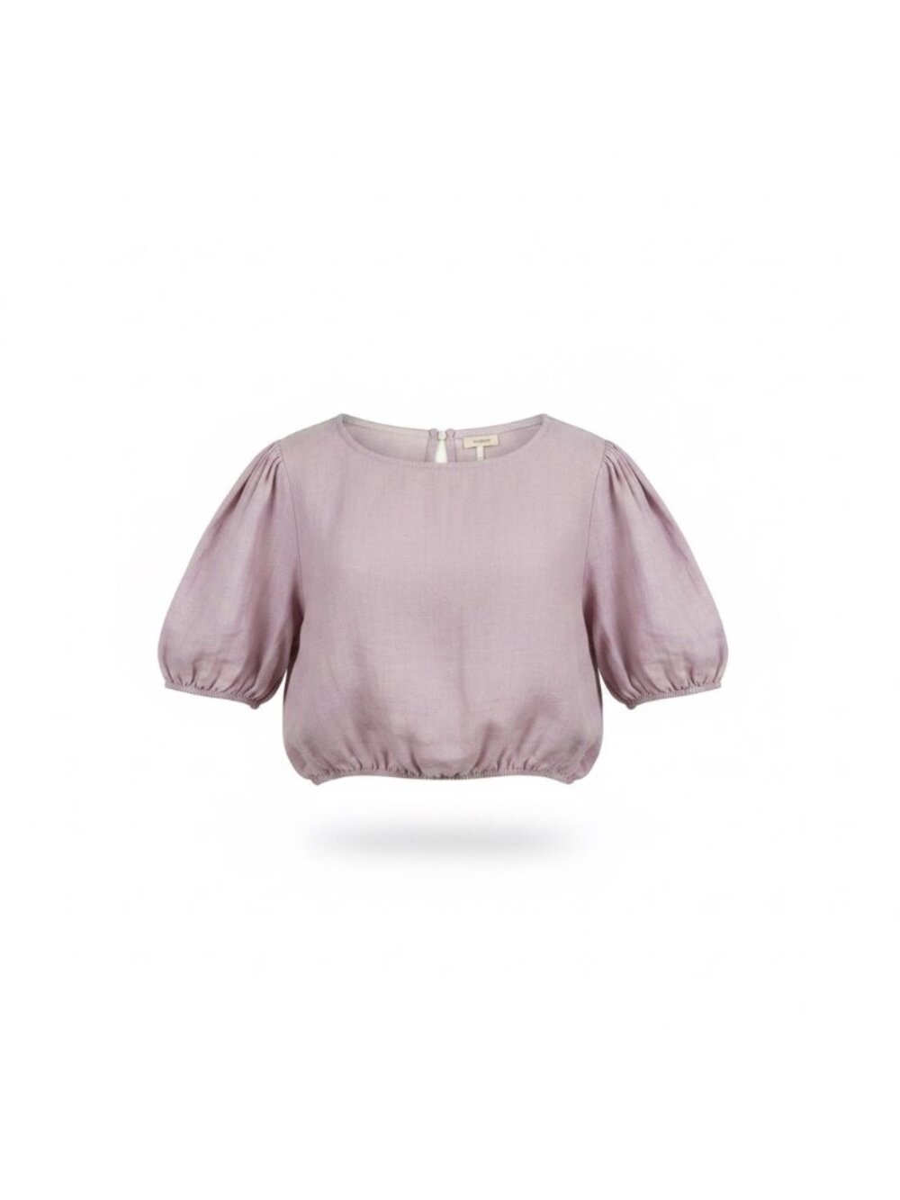 Bellacabrì Women’s Purple Linen Puff Sleeve Elastic Hem Top Size M